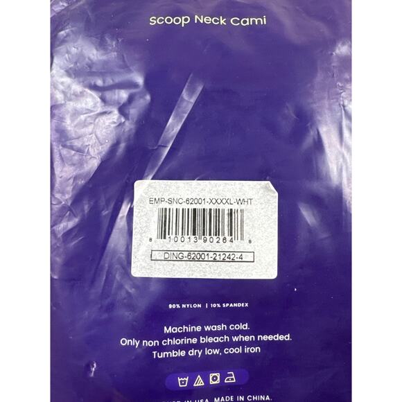 Shapermint Essentials All Day Every Day Scoop Neck Cami, White, Size 4XL - Picture 4 of 4